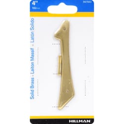 HILLMAN 4 in. Gold Brass Nail-On Number 1 1 pc