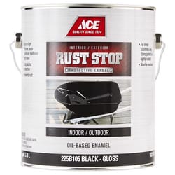 Ace Rust Stop Indoor and Outdoor Gloss Black Oil-Based Enamel Rust Prevention Paint 1 gal
