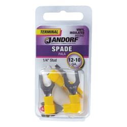 Jandorf 12-10 Ga. Insulated Wire Terminal Spade Yellow 5 pk