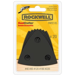 Rockwell Sonicrafter 3.7 in. L X 7.6 in. W Aluminum Oxide Sanding Sheet 20 pk