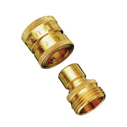 Dramm 3/4 in. Brass Threaded Quick Connector Hose Set