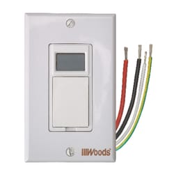 Woods Indoor 7 Day Digital In Wall Timer 120 volt White