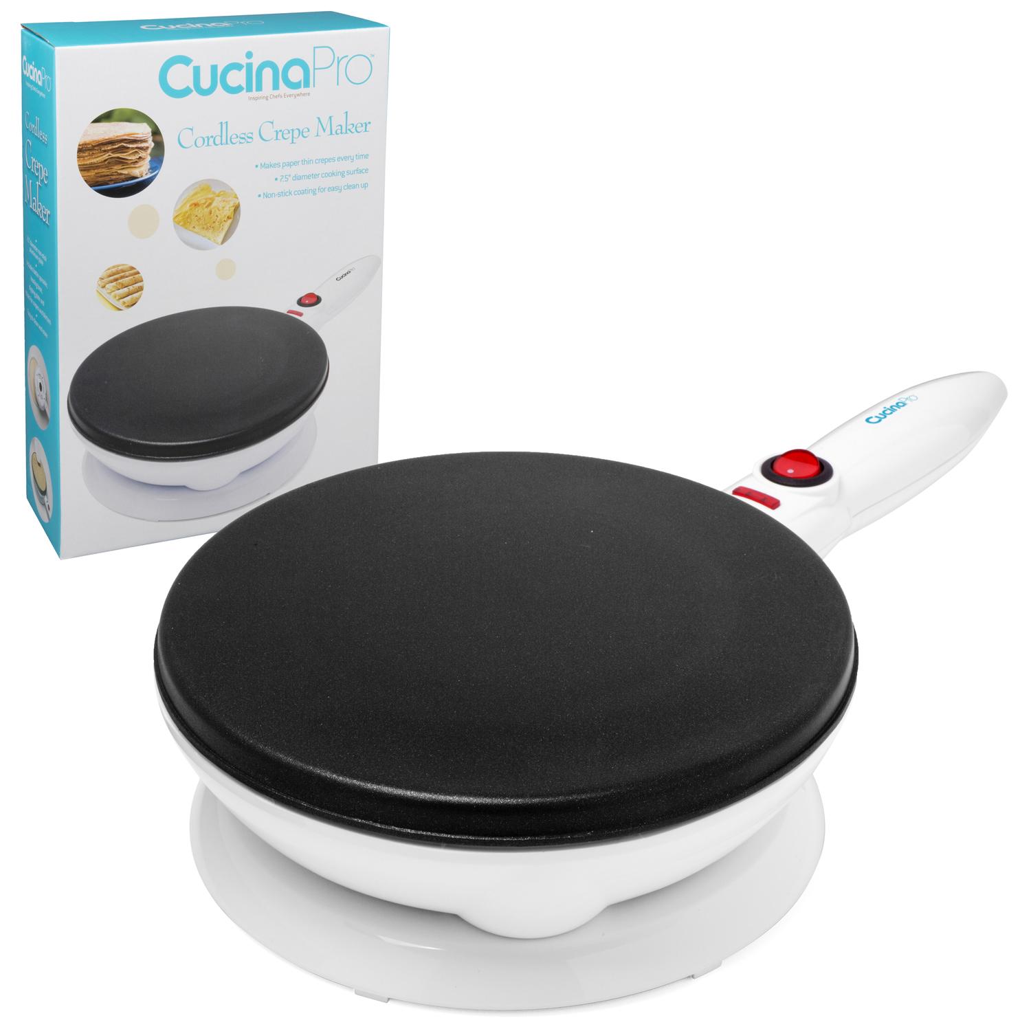 CucinaPro Cordless White Stainless Steel Crepe Maker Sansujyuku sansujyuku.com