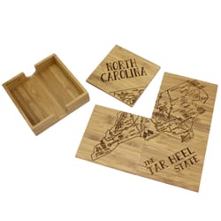 Totally Bamboo Brown Bamboo Coaster Set