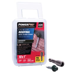 HILLMAN Power Pro No. 10 Ga. X 1 in. L Hex Drive Washer Head Coarse Roofing Screws