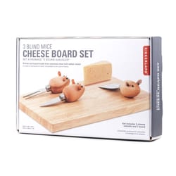 Kikkerland 12 in. L X 8 in. W X 2 in. Wood Cheese Board with Slicer