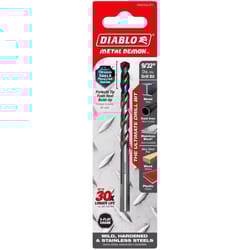 Diablo Metal Demon 9/32 in. X 4.3 in. L Stainless Steel Drill Bit 3-Flat Shank 1 pc