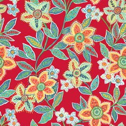 Jordan Manufacturing Red Floral Polyester Wicker Settee Cushion