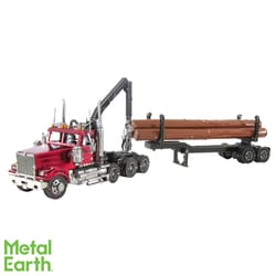 Metal Earth Western Star 4900 Log Truck & Trailer 3D Model Kit Multicolored 3 pc