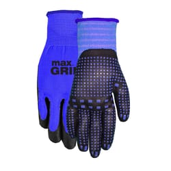 MidWest Quality Gloves Max Grip L/XL Spandex/Foam Nitrile Dots Black/Blue Grip Gloves