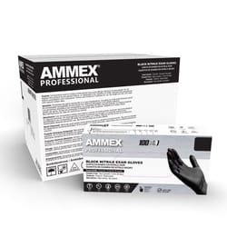 AMMEX Professional Nitrile Disposable Exam Gloves Small Black Powder Free 100 pk