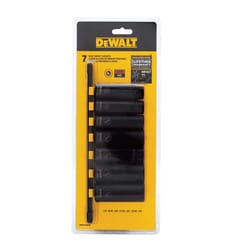 DeWalt 1/2 in. X 1/2 in. drive SAE 6 Point Deep Impact Socket 7 pc