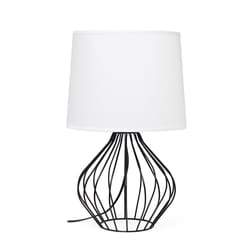 Simple Designs 19.75 in. Black/White Table Lamp