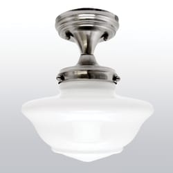 Design House Schoolhouse 10 in. H X 8.8 in. W X 8.8 in. L Satin Nickel Ceiling Fixture