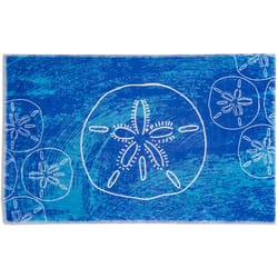 Cozy Living 21 in. W X 54 in. L Blue Sand dollar Dreams Polyester Accent Rug