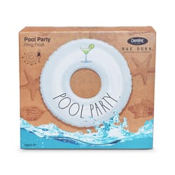 CocoNut Float Rae Dunn White Vinyl Inflatable Party Pool Float Tube