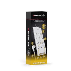 Monster Just Power it Up 6 ft. L 12 outlets Surge Protector w/USB White 4050 J