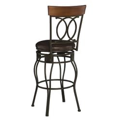 Linon Home Decor Brown Polyurethane Swivel Barstool 30 in.