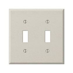 Amerelle Pro Wrinkle Almond 2 gang Stamped Steel Toggle Wall Plate 1 pk