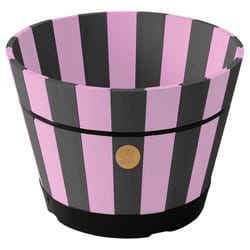 VegTrug 14 in. H X 18 in. W X 13.4 in. D X 18 in. D Wood Barrel Planter Black/Pink