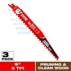 Diablo Amped Demo Demon 9 in. Carbide Tipped Reciprocating Saw Blade Set 3 TPI 3 pk