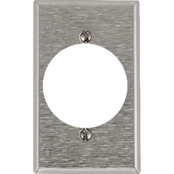 Leviton Silver 1 gang Stainless Steel Outlet Wall Plate 1 pk