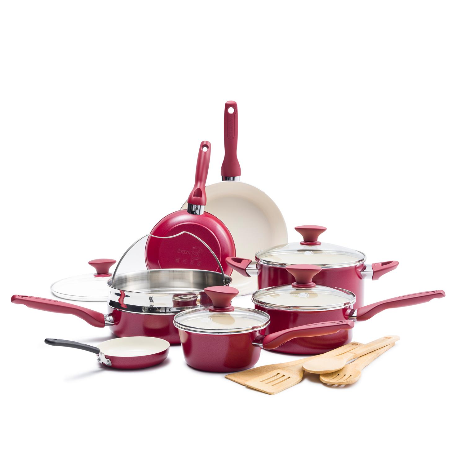 GreenPan RIO Ceramic Cookware Set Red Sansujyuku sansujyuku.com
