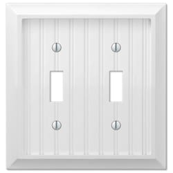 Amerelle Cottage White 2 gang Wood Toggle Wall Plate 1 pk