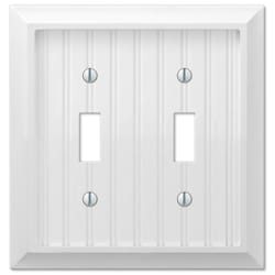 Amerelle Cottage White 2 gang Wood Toggle Wall Plate 1 pk