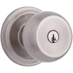 Brinks Push Pull Rotate Stafford Satin Nickel Single Cylinder Lock KW1 1.75 in.