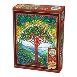 Cobble Hill Tree Of Life Stained Glass Jigsaw Puzzle Cardboard 275 pc