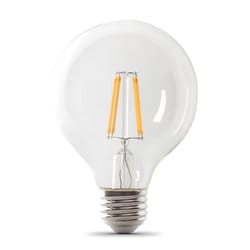 Feit Enhance G25 E26 (Medium) Filament LED Bulb Soft White 60 Watt Equivalence 1 pk