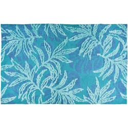 Simple Space 21 in. W X 33 in. L Blue Rainforest Accent Rug