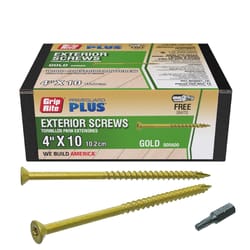 Grip-Rite PrimeGuard Plus No. 10 wire X 4 in. L Star Flat Head Deck Screws 1 lb 44 pk