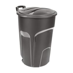 Rubbermaid 32 gal Black Plastic Wheeled Garbage Can Lid Included