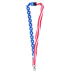 Lucky Line 3/4 in. D Nylon Blue/Red/White Lanyard