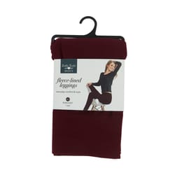Britt's Knits Women's Fleece Lined Leggings L/XL Burgundy