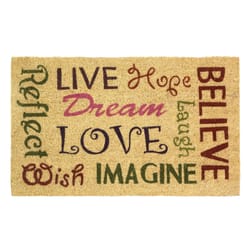 Summerfield Terrace 18 W X 30 L Multi-Color Words of Wisdom Coir Door Mat