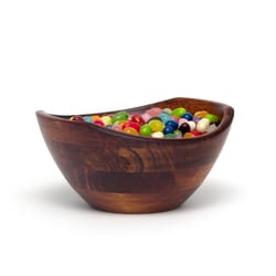 Lipper International Natural Rubberwood Contemporary Wavy Rim Bowl 6.125 in. D 1 pc