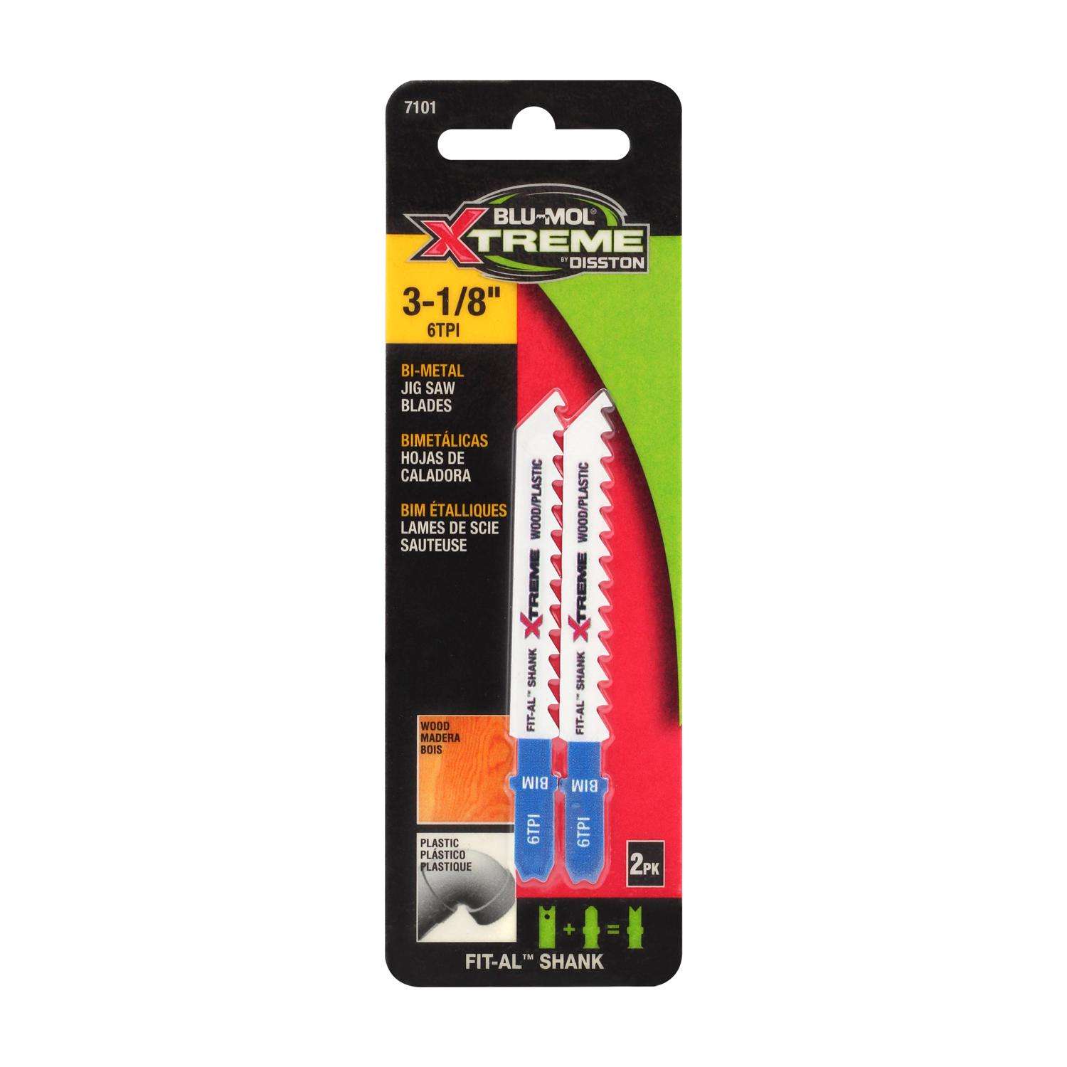 BluMol Xtreme 31/8 in. BiMetal Universal Jig Saw Blade 6 TPI 2 pk