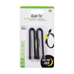 Nite Ize Gear Tie 6 in. L Black Twist Ties 2 pk