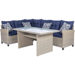 Mod Amelia Biscuit Steel Frame Sectional Navy Blue