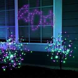 Celebrations Purple 120 ct 15 in. LED Prelit Illuminated Bat Halloween Decor