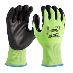 Milwaukee Cut Level 2 Polyurethane Dipped Gloves High-Vis Green L 1 pair