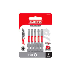 Diablo Torx #20 X 2 in. L Driver Bit Black Oxide 5 pk