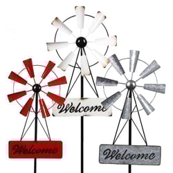 Exhart Multicolored Metal 40 in. H Welcome Windmill Stake