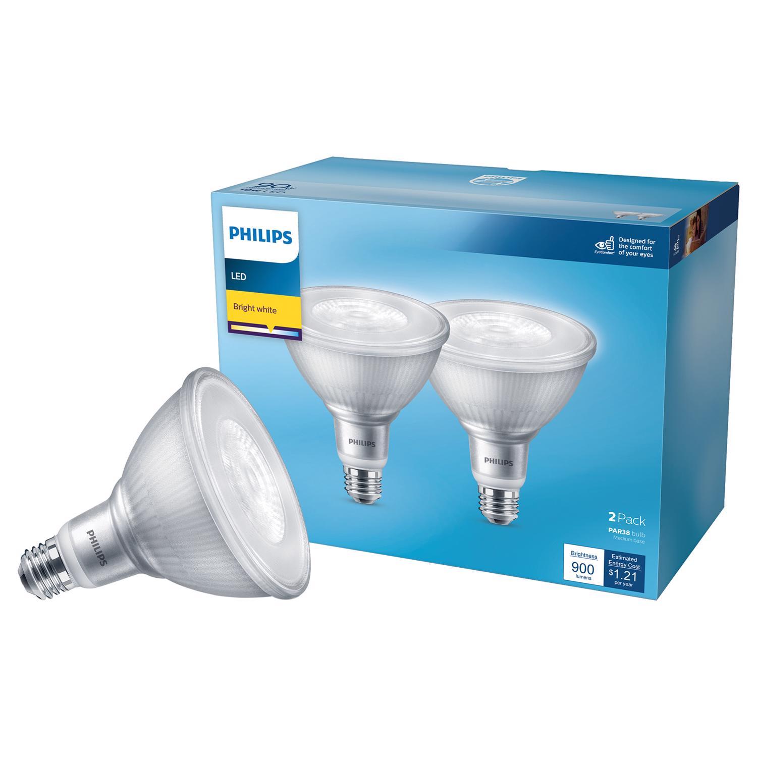 Photos - Light Bulb Philips PAR38 E26  LED Floodlight Bulb Bright White 90 Watt Equiva (Medium)