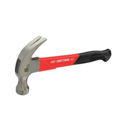 Craftsman 16 oz Smooth Face General Purpose Claw Hammer 10.75 in. Fiberglass Handle