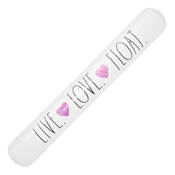 CocoNut Float Rae Dunn White Vinyl Inflatable Live Love Float Pool Noodle