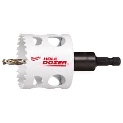 Milwaukee Hole Dozer 2-1/8 in. Bi-Metal 2.7 in. L X 1/4 in. D Hole Saw with Arbor and Pilot Bit